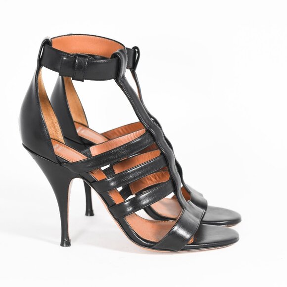 Givenchy Black Leather Kali Strappy Sandals, Size 37 - Picture 9 of 15